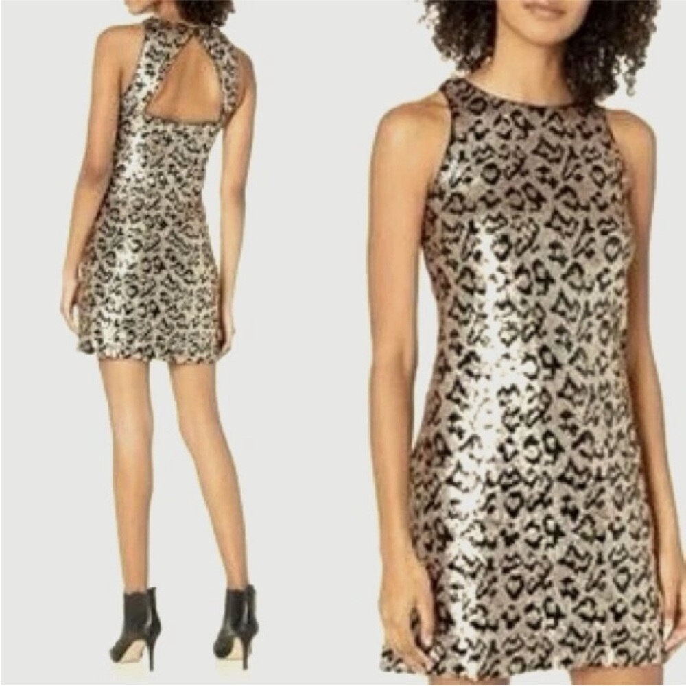 ALI & JAY Gold and Black Backless Dress L